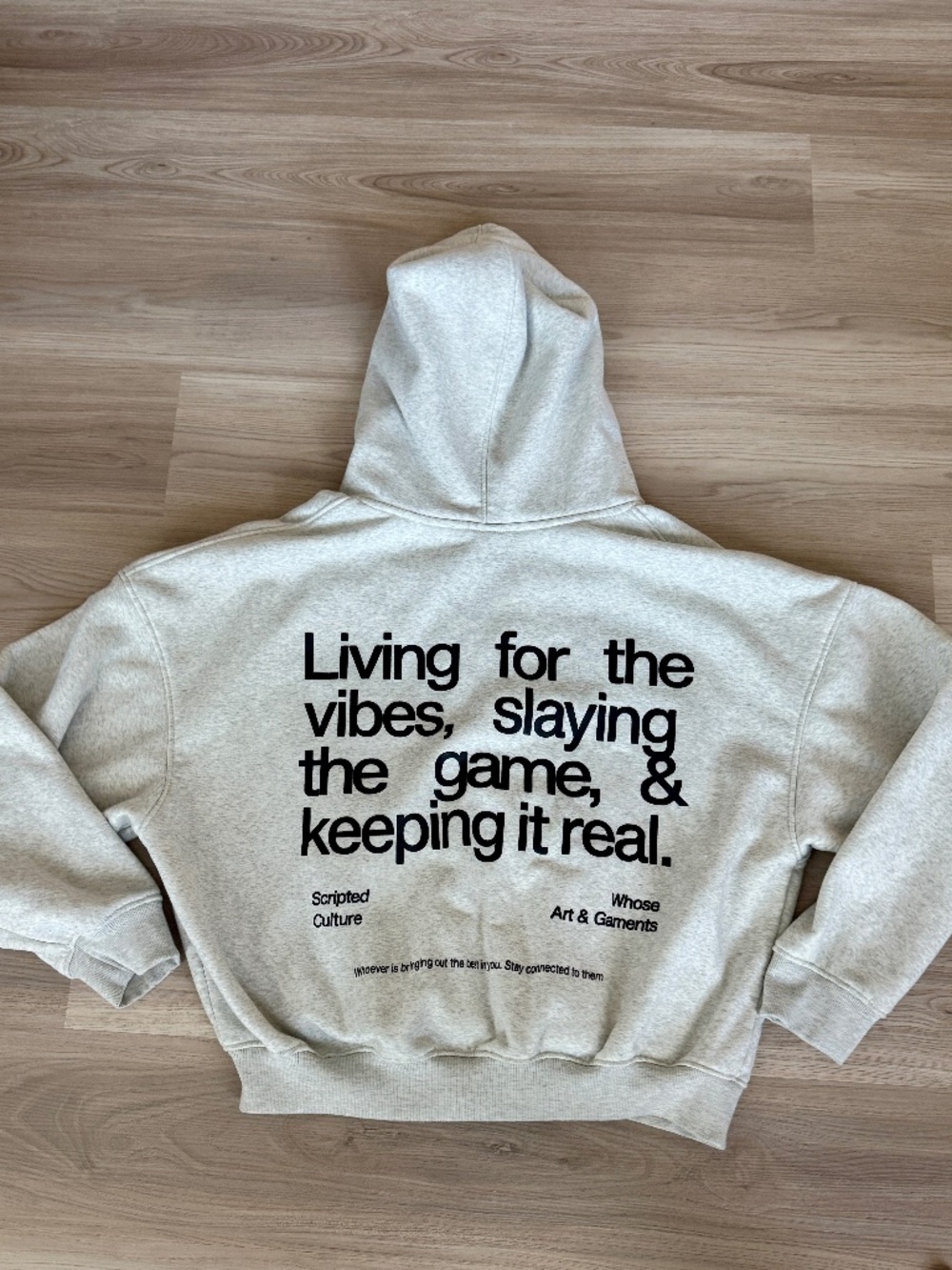 Whose Studio Y2K Graphic Zip Up Hoodie Heather Gray Cropped Boxy Sherpa Lined L - Picture 1 of 8